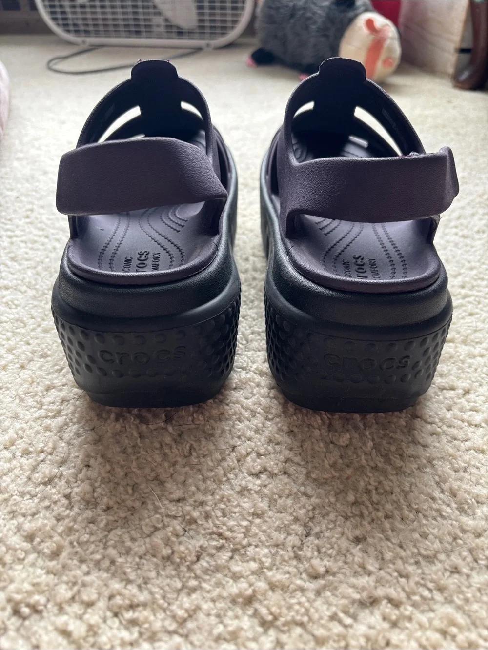 CROCS Purple Strappy Fisherman Platform Sandals